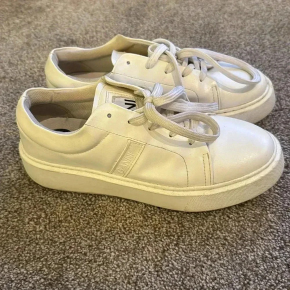 Ganni White Sporty Sneakers size 37 - Picture 5 of 9